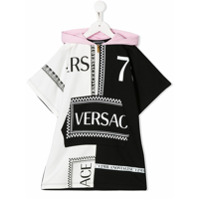 Young Versace Vestido com capuz e zíper - Preto