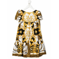 Young Versace Vestido com estampa barroca - Dourado
