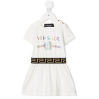 Young Versace Vestido reto com estampa Medusa - Branco