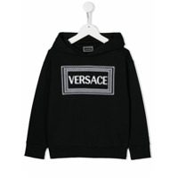 Young Versace Vintage Logo print hoodie - Preto