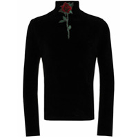 Y/Project Suéter gola alta com bordado de rosas - Preto