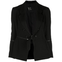 Y's Blazer de alfaiataria com detalhe de zíper - Preto