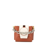 Yuzefi Bolsa tiracolo de couro com alça de corrente - Laranja