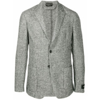 Z Zegna Blazer com abotoamento simples de tricô - Cinza