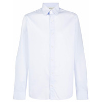 Z Zegna Camisa mangas longas de algodão com listras - Azul