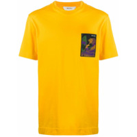 Z Zegna Camiseta mangas curtas com patch de rosa - Amarelo