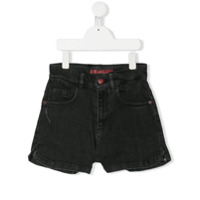 Zadig & Voltaire Kids Bermuda jeans com estampa de logo - Preto