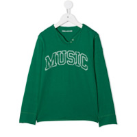 Zadig & Voltaire Kids Blusa mangas longas com estampa de slogan - Verde