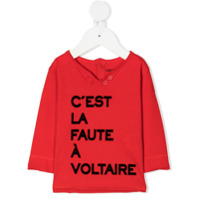 Zadig & Voltaire Kids Blusa mangas longas com slogan - Vermelho