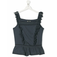 Zadig & Voltaire Kids Blusa peplum com acabamento de renda - Azul