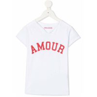 Zadig & Voltaire Kids Camiseta Amour com slogan - Branco