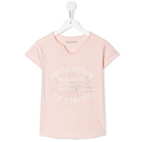 Zadig & Voltaire Kids Camiseta Boxo de algodão com aplicações de strass - Rosa
