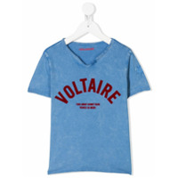 Zadig & Voltaire Kids Camiseta com aplicação de logo - Azul