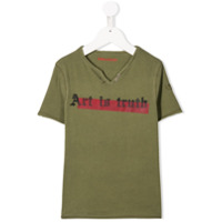 Zadig & Voltaire Kids Camiseta com estampa Art Is Truth e detalhe de botões - Verde