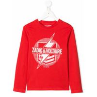 Zadig & Voltaire Kids Camiseta com estampa de raio - Vermelho