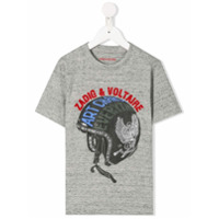 Zadig & Voltaire Kids Camiseta com estampa gráfica - Cinza