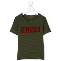 Zadig & Voltaire Kids Camiseta com listras e estampa de logo - Verde