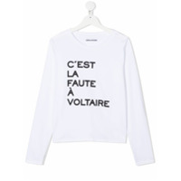 Zadig & Voltaire Kids Camiseta com slogan - Branco