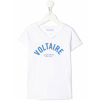 Zadig & Voltaire Kids Camiseta de algodão com estampa de logo - Branco
