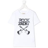 Zadig & Voltaire Kids Camiseta de algodão com estampa de slogan - Branco