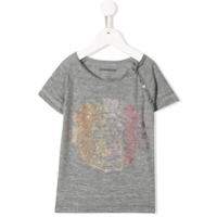 Zadig & Voltaire Kids Camiseta de algodão com logo Deva em strass - Cinza