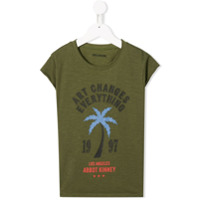 Zadig & Voltaire Kids Camiseta decote arredondado com estampa Art Changes Everything - Verde