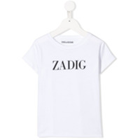 Zadig & Voltaire Kids Camiseta decote arredondado com estampa de logo - Branco