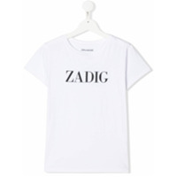 Zadig & Voltaire Kids Camiseta decote arredondado com estampa de logo - Branco
