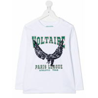 Zadig & Voltaire Kids Camiseta mangas longas com estampa de logo - Branco