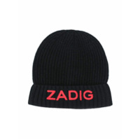 Zadig & Voltaire Kids Gorro com estampa de logo - Preto