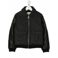 Zadig & Voltaire Kids Jaqueta bomber com zíper - Preto
