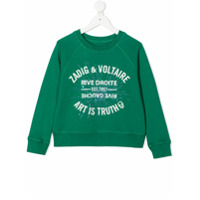 Zadig & Voltaire Kids Moletom com estampa de logo - Verde