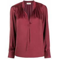Zadig&Voltaire Blusa mangas longas sem colarinho - Vermelho