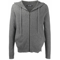 Zadig&Voltaire Cardigan Clash com zíper e capuz - Cinza