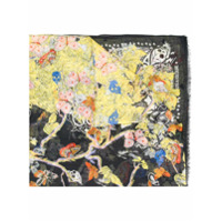 Zadig&Voltaire Echarpe com estampa floral e franjas - Preto