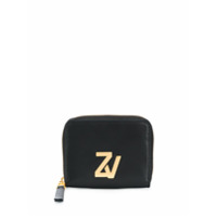 Zadig&Voltaire Porta-moedas de couro com placa de logo - Preto