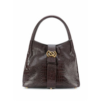 Zanellato Bolsa tote Zoe M com efeito de pele de crocodilo - Marrom