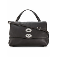 Zanellato foldover satchel with silver-tone hardware details - Marrom
