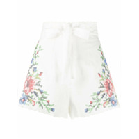 Zimmermann Bermuda com bordado floral - Branco