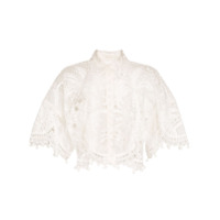 Zimmermann Blusa Brightside Palm de seda - Branco