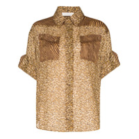 Zimmermann Camisa com estampa de leopardo - Marrom