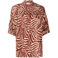 Zimmermann Camisa de seda com estampa de zebra - Marrom