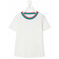 Zimmermann Kids Camiseta decote careca com acabamento contrastante - Branco