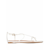 Zimmermann Sandália flat de tiras de couro - Branco