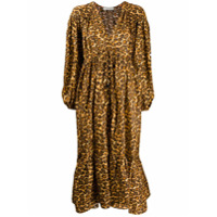 Zimmermann Vestido longo Amelie com estampa de leopardo - Marrom