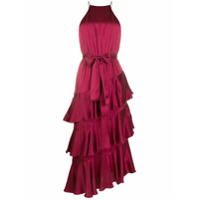 Zimmermann Vestido midi de seda com amarração - Vermelho