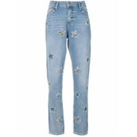 Zoe Karssen Calça jeans com aplicação de estrelas - Azul