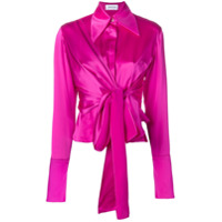 16Arlington Camisa de seda com detalhe de nó - Rosa