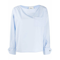 3.1 Phillip Lim Blusa mangas longas com bolso - Azul