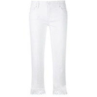 7 For All Mankind Calça jeans skinny com acabamento em franjas - Branco